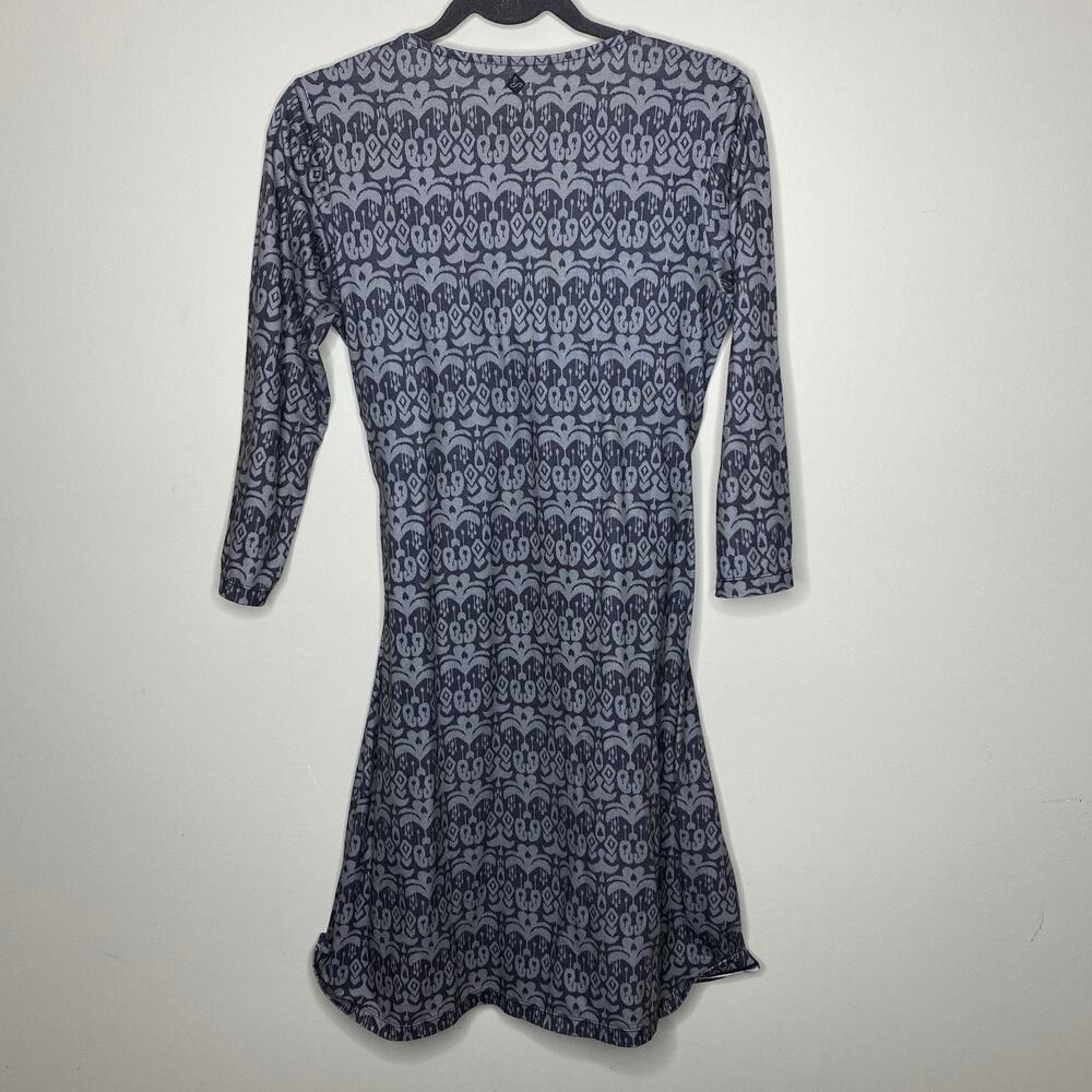 Prana Printed V-neck Faux Wrap Twist Front Dress - Picture 2 of 5